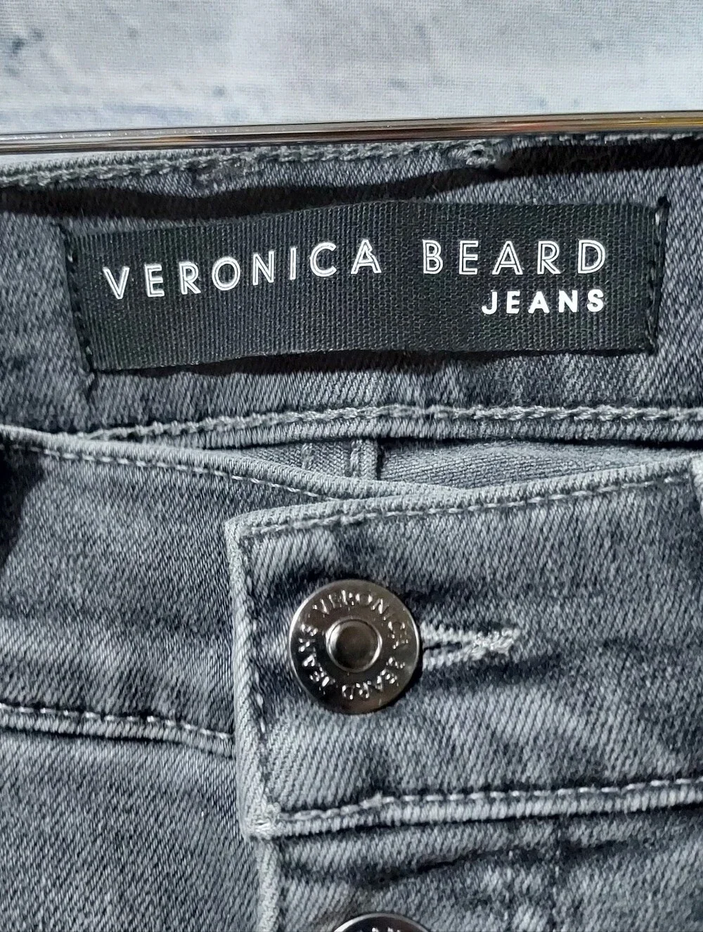 Veronica Beard Jeans 26/2 Debbie Skinny High Rise 5 Button Fly Distressed Hem